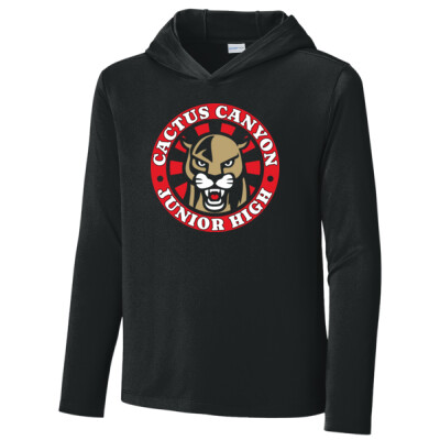 Youth Drifit Long Sleeve Hooded Shirt - School Logo Only Thumbnail